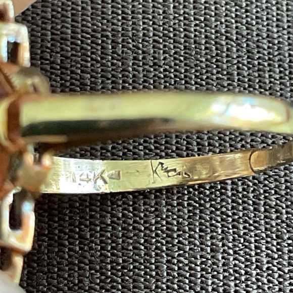 Vintage 14K Solid Gold Filigree Diamond Navette Ring Art Deco Revival Sz 4.75 - Picture 6 of 15